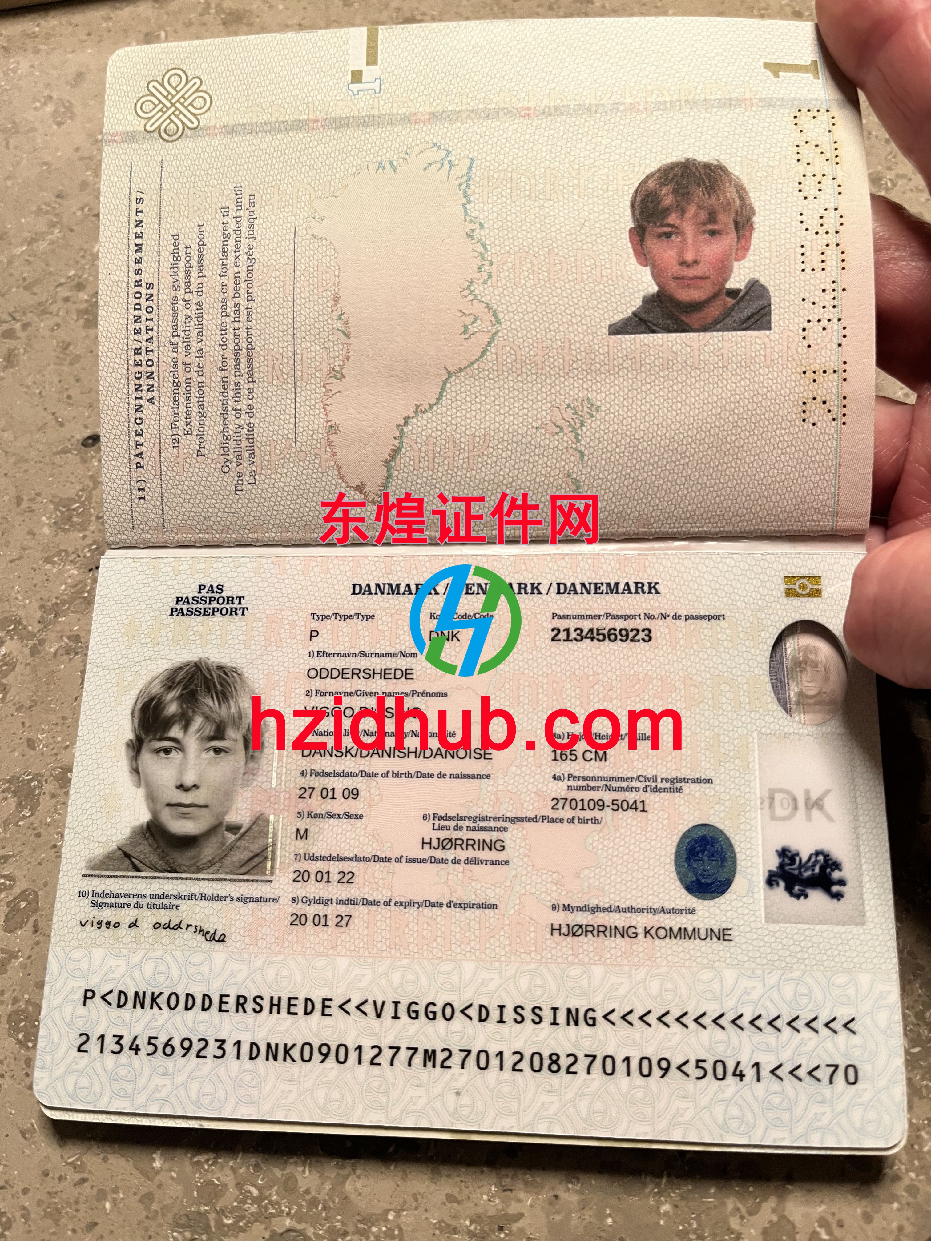 制作高仿丹麦护照