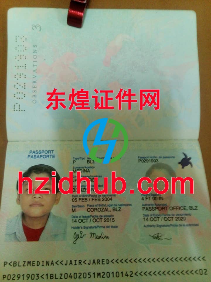制作高仿伯利兹护照