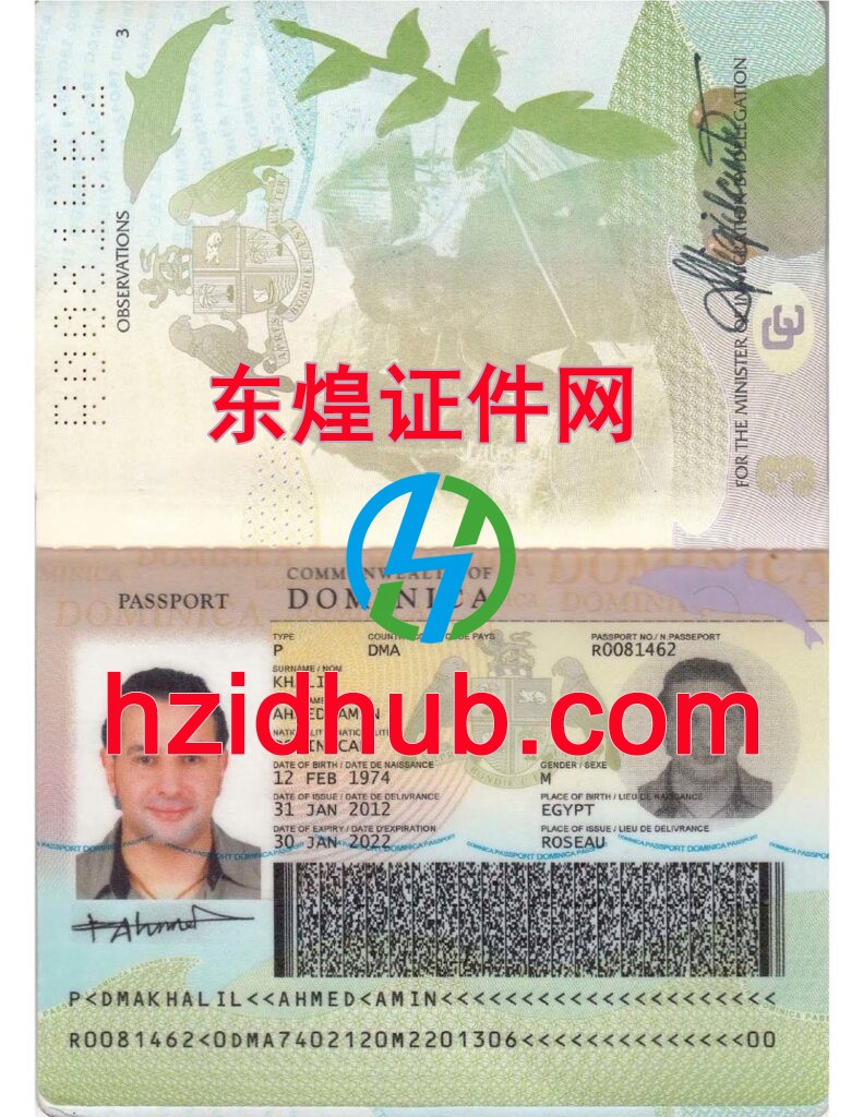 制作高仿多米尼克护照