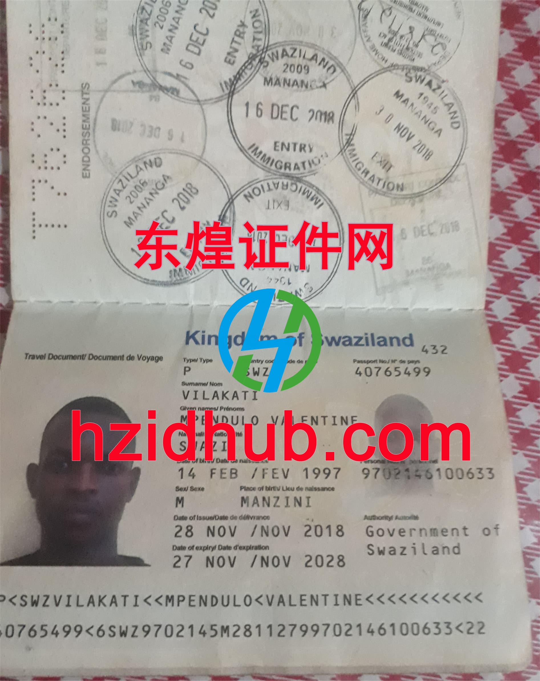制作高仿斯威士兰护照