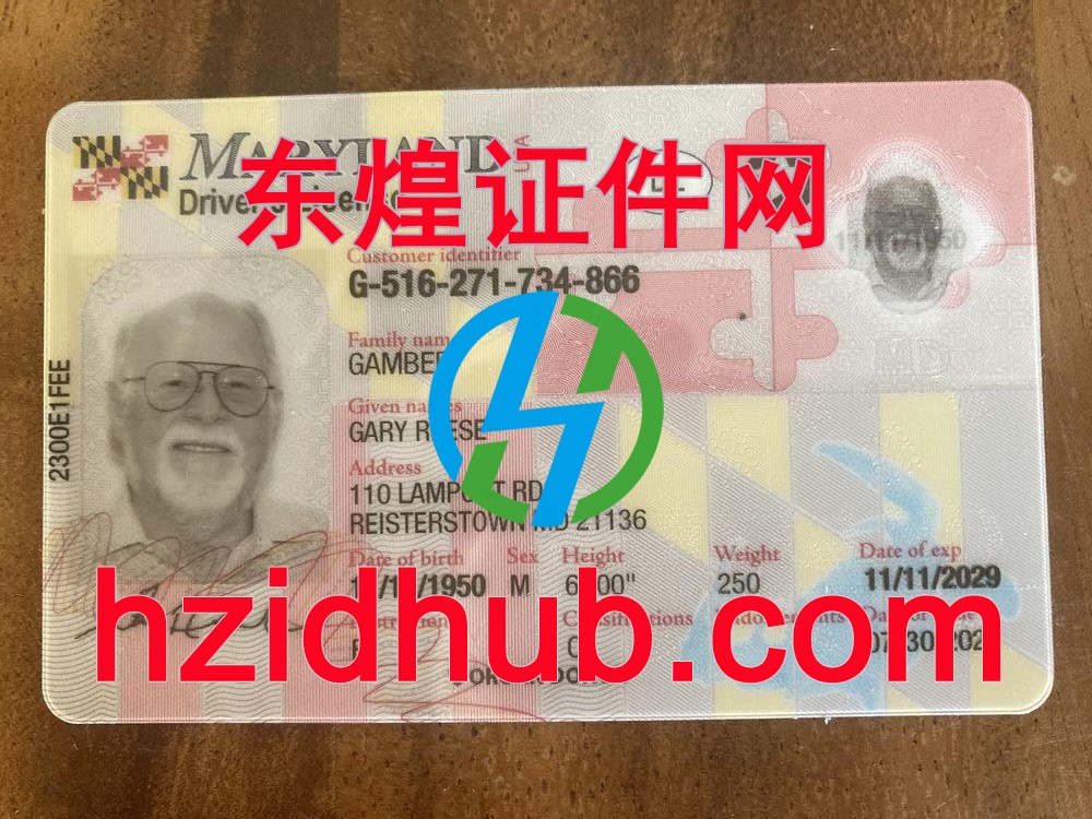 制作高仿美国马里兰州驾驶证