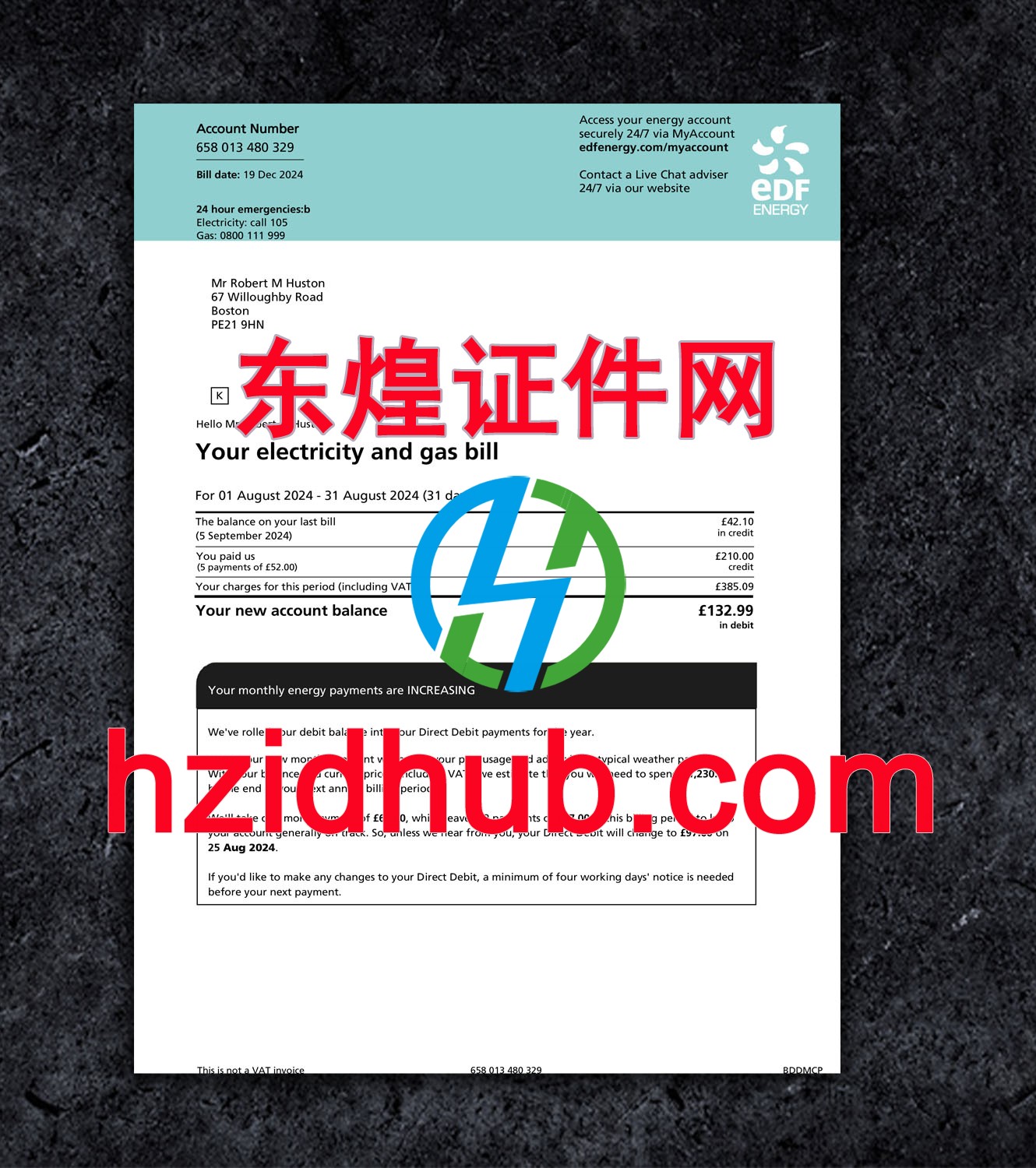 制作高仿英国能源账单